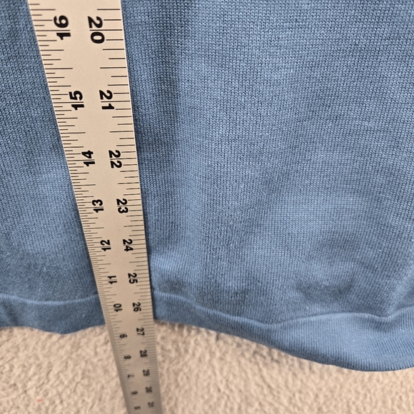 DSTRCT&Row Long Sleeve Collared Blue White Stripes Size M Stretch 1/4 Button New - Picture 6 of 8